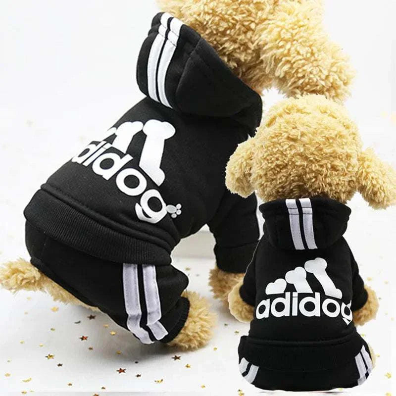 Adidog Fleece Hoodie Jumpsuit for Small Dogs, Autumn/Winter Fashion, Polyester Material, Available in 7 Colors