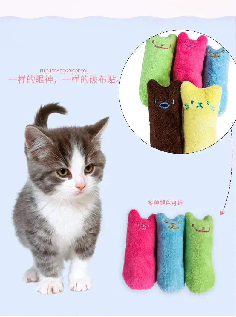 Interactive plush catnip chew toy for cats and kittens, velvet material, non-electrical.