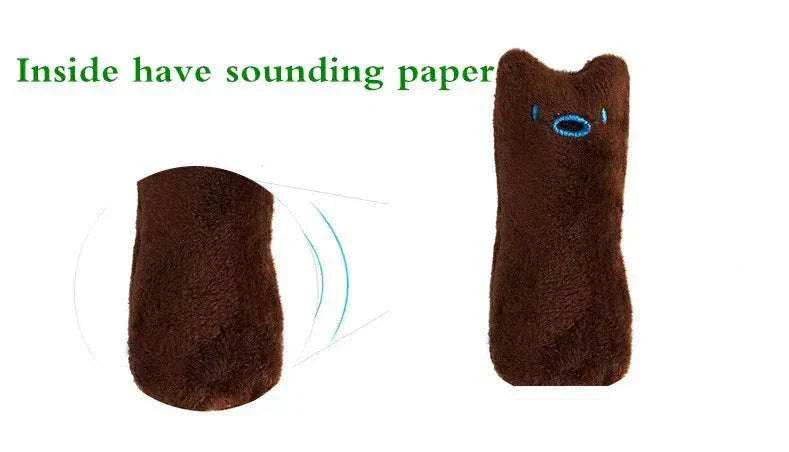 Plush chew toy for cats with catnip and sounding paper.