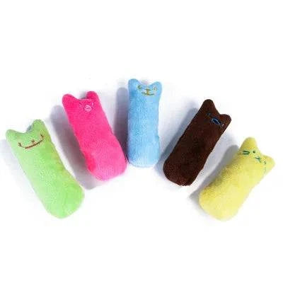 Interactive catnip teeth-grinding plush toys for cats and kittens in colorful velvet. cat chewing toy