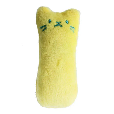 Catnip teeth-grinding interactive plush chew toy for cats and kittens, velvet material.