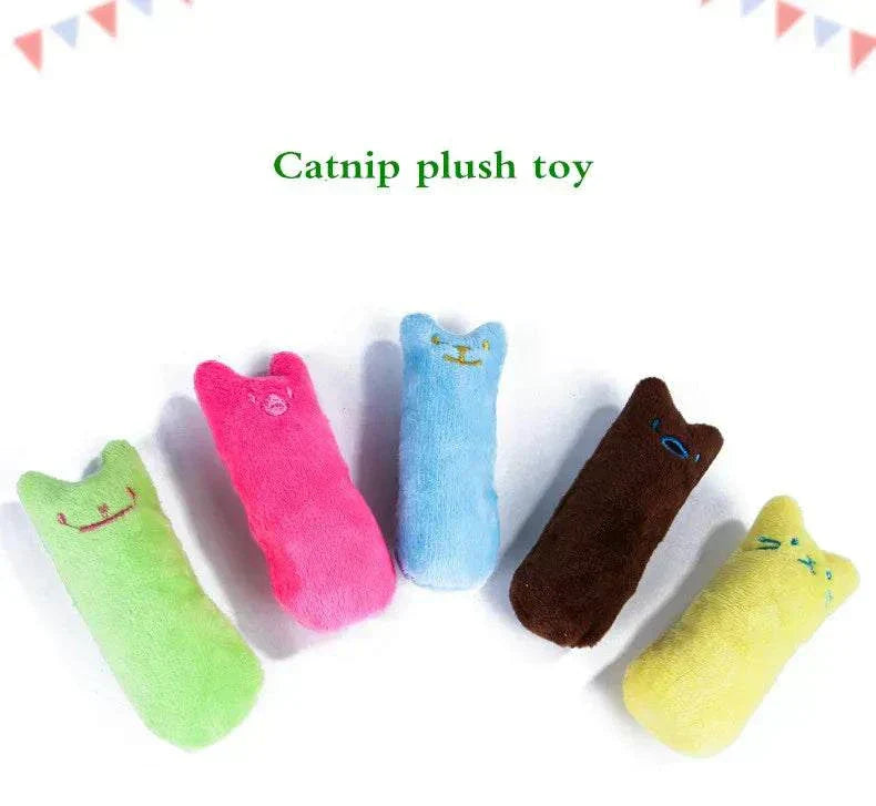 Catnip teeth-grinding toy for cats, interactive plush chew toy in various colors. cat chewing toy