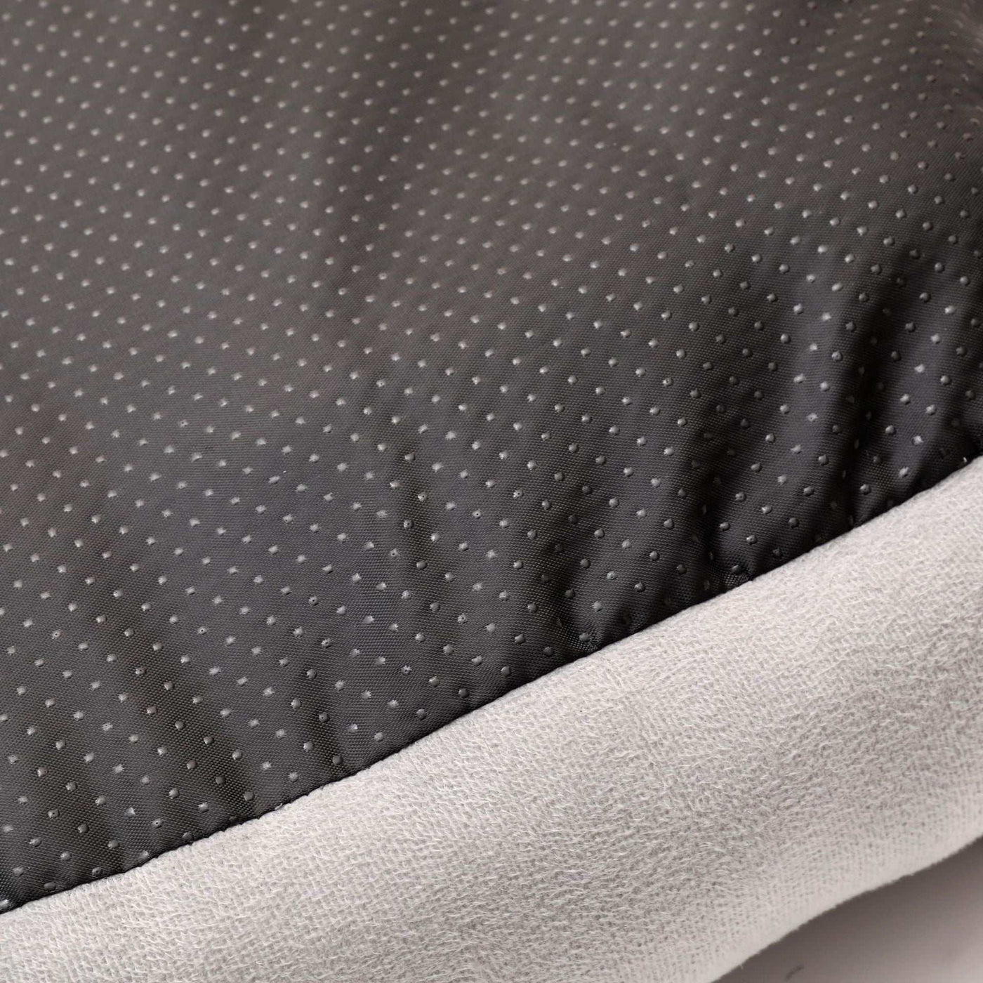 Gray breathable car seat cover fabric for small and medium dogs.