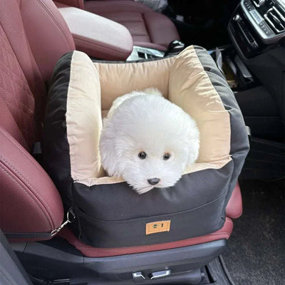 Portable Dog Car Seat Bed Booster Washable Home Cat Nest with Storage Pockets Soft Nest