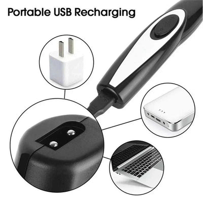 Rechargeable electric pet clipper with USB recharging, professional grooming kit for dogs and cats.