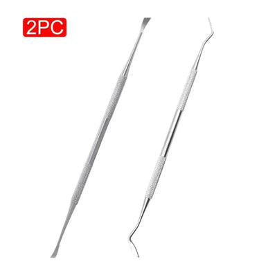 2pcs stainless steel pet dog tooth cleaner kit, tartar removers and oral care tools.