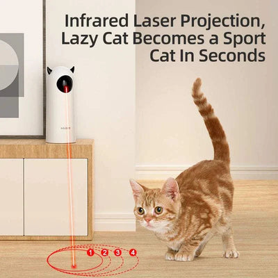 ROJECO Automatic LED Laser Toy for Cats & Dogs; smart cat laser toy, infrared projection, interactive pet play, plastic material. cat laser pointer