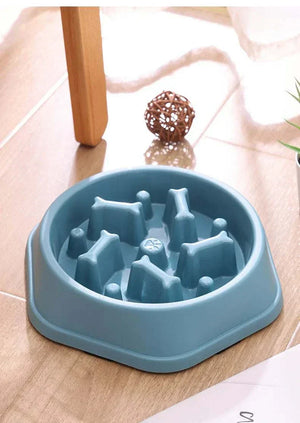 Slow feeder bowl for small and medium dogs made of plastic.