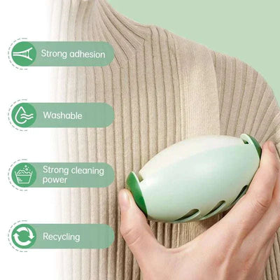 Washable lint roller removing pet hair from clothing with strong adhesion and cleaning power. reusable lint remover