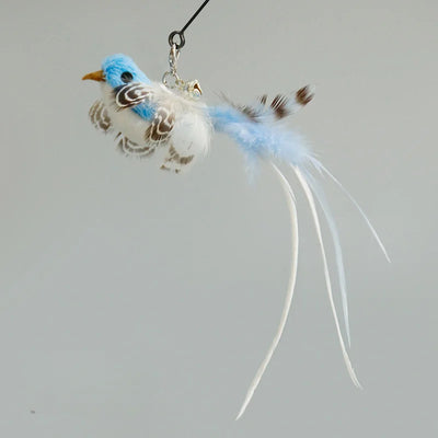 Hands-Free Feather Cat Wand with Bell and Suction Cup Toy for Kittens