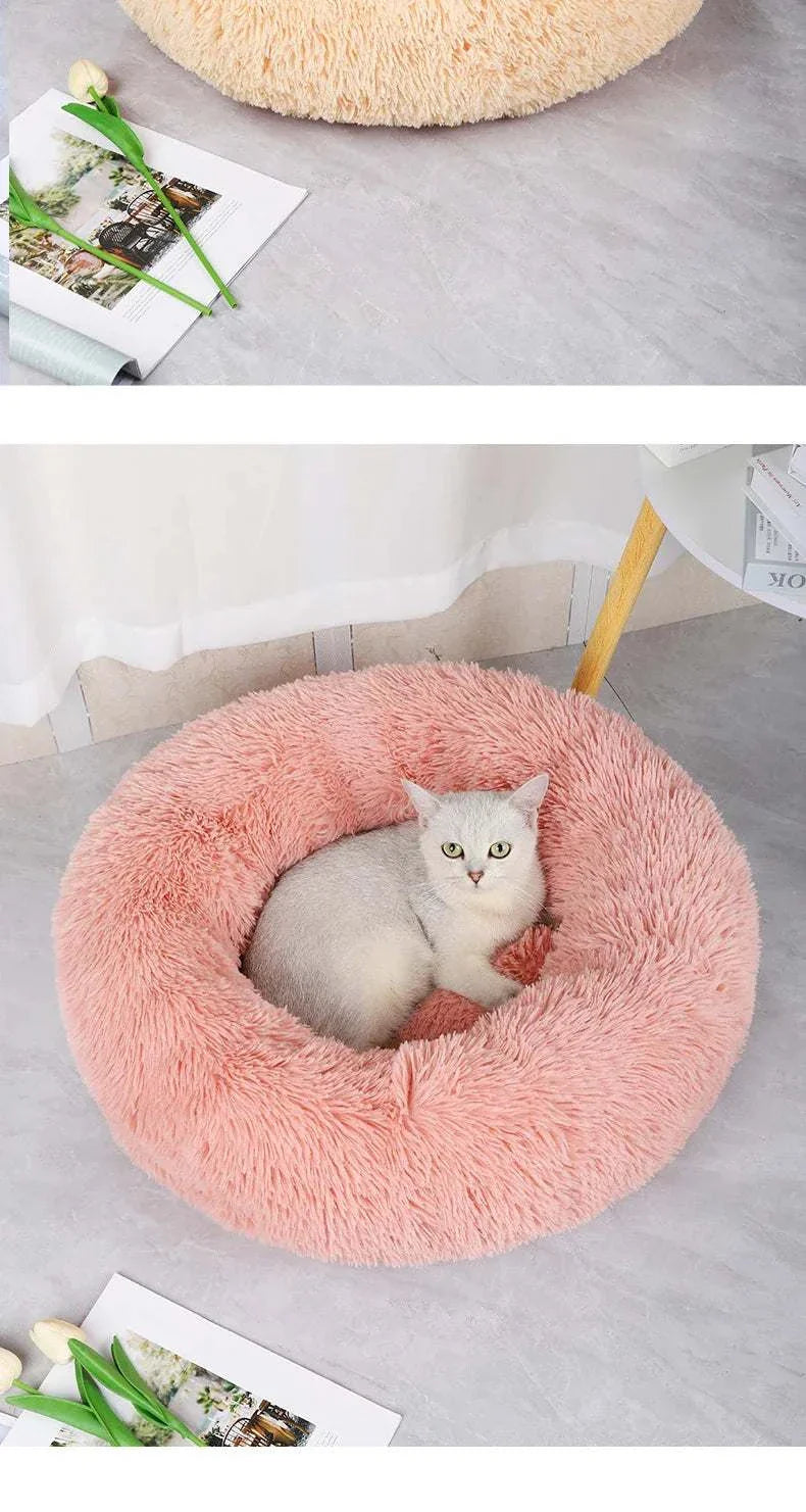 Plush Winter Pet Nest – Warm & Detachable Washable Dog Bed for Cats and Small Dogs