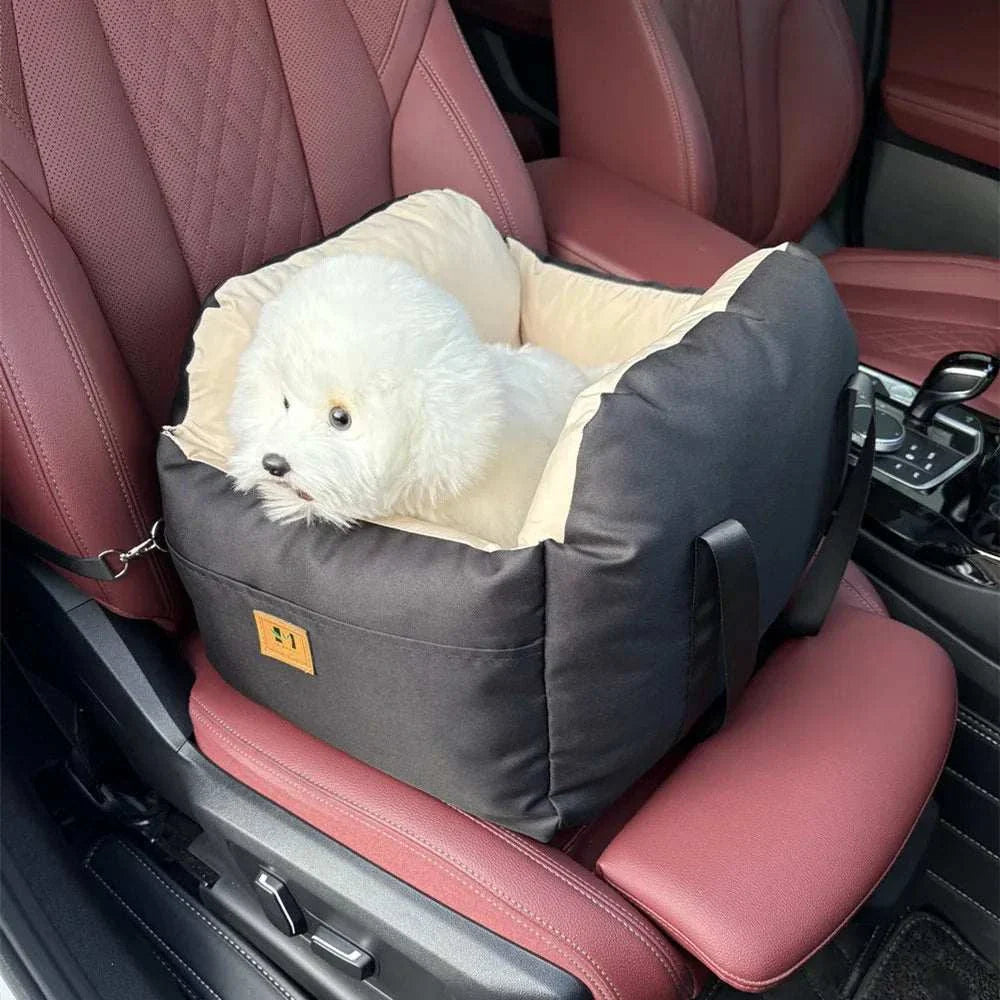 Portable Dog Car Seat Bed Booster Washable Home Cat Nest with Storage Pockets Soft Nest