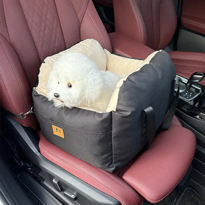 Portable Dog Car Seat Bed Booster Washable Home Cat Nest with Storage Pockets Soft Nest