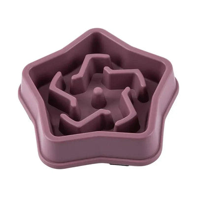 Anti-Choking Slow Feeder Bowl for Cats & Dogs in assorted colors, non-slip plastic design.