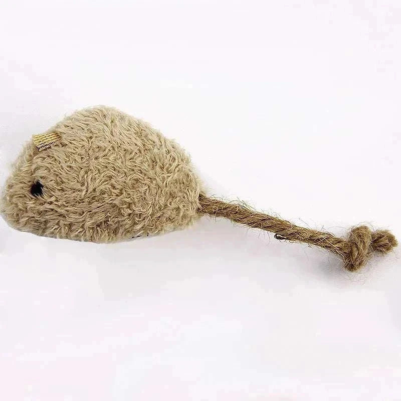 Plush simulation mouse toy for cats, cloth material.