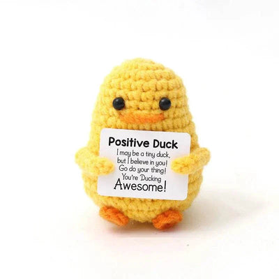 Handwoven crochet duck ornament for home decoration and positive energy.