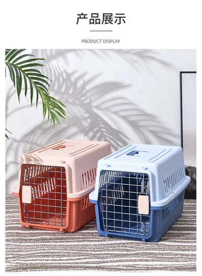 Pet Outdoor Carrier Cat Box Breathable Travel Carrier Box Durable Kitten Puppy Rabbit Cage Airline Approved Transport Cage