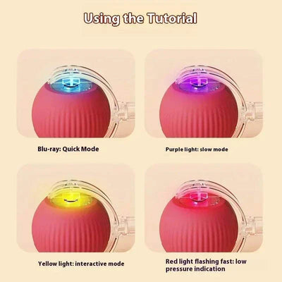 Rechargeable Smart Rolling Ball Toy for Pets with multiple light modes and interactive features. cat ball toy