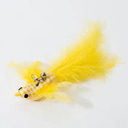 Hands-Free Feather Cat Wand with Bell and Suction Cup for Kittens.