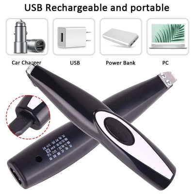 Rechargeable electric pet clipper, professional grooming kit for dogs and cats, USB rechargeable, portable design.