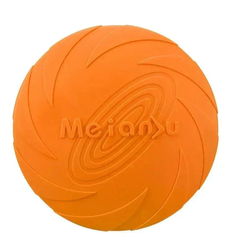 Multicolor silicone frisbee dog toy, interactive and bite-proof pet toy.