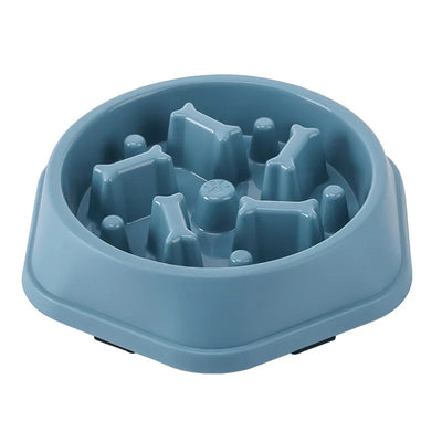 Slow feeder bowl for small and medium dogs, blue plastic, NoEnName_Null brand.