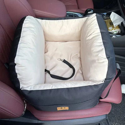 Portable Dog Car Seat Bed Booster Washable Home Cat Nest with Storage Pockets Soft Nest