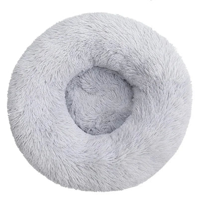 40-90cm plush round pet bed for cats and dogs, corduroy material, solid pattern, eco-friendly, mechanical wash.