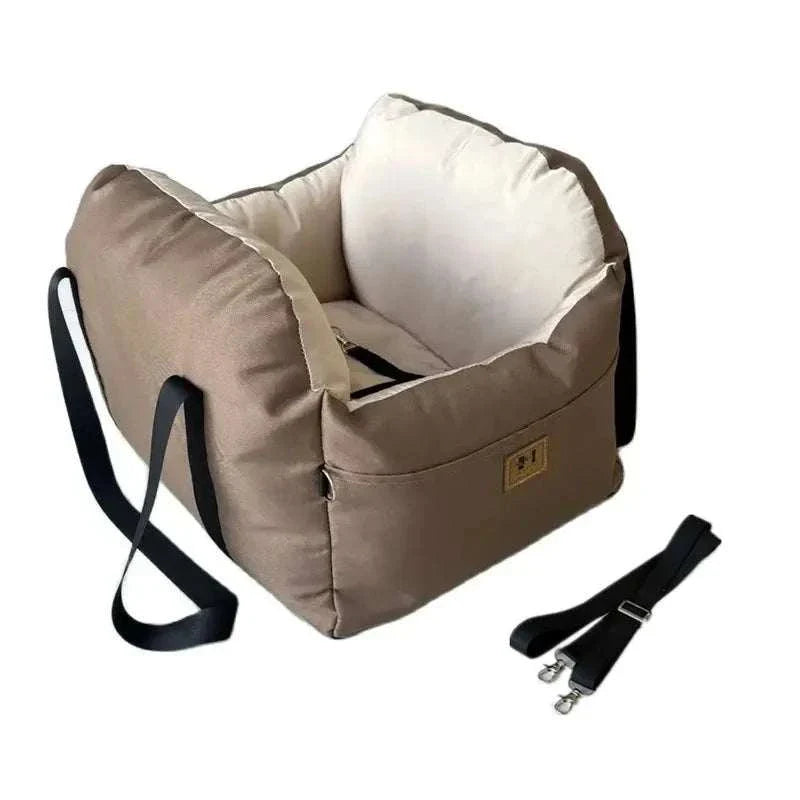 Portable Dog Car Seat Bed Booster Washable Home Cat Nest with Storage Pockets Soft Nest