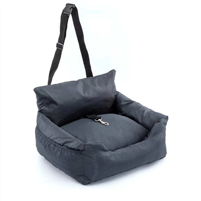 Car seat cover for small dogs, gray travel pet carrier bed.
