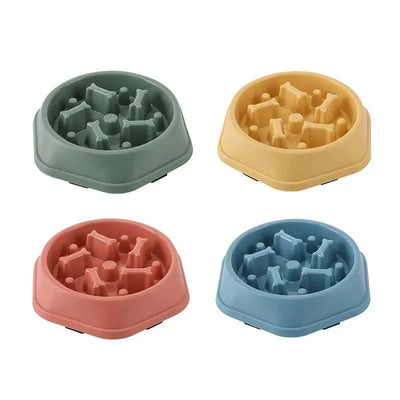 Slow feeder bowls for small and medium dogs in various colors. cat slow feeder