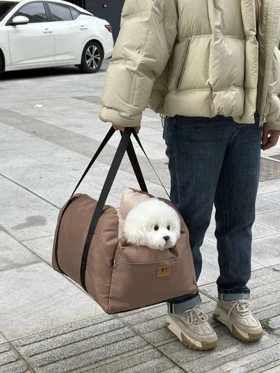 Portable Dog Car Seat Bed Booster Washable Home Cat Nest with Storage Pockets Soft Nest