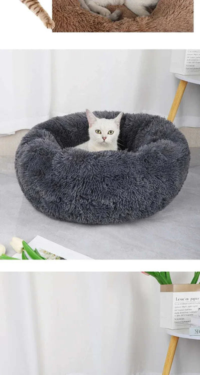 Plush Winter Pet Nest – Warm & Detachable Washable Dog Bed for Cats and Small Dogs