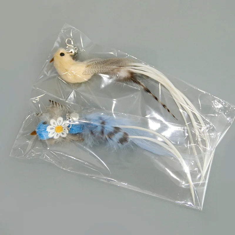 Hands-Free Feather Cat Wand with Bell and Suction Cup for Kittens