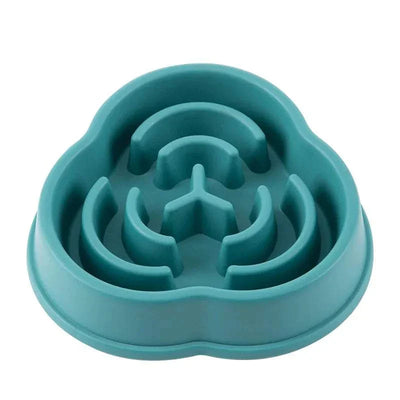 Anti-Choking Slow Feeder Bowl for Cats & Dogs in assorted colors, non-slip plastic design.