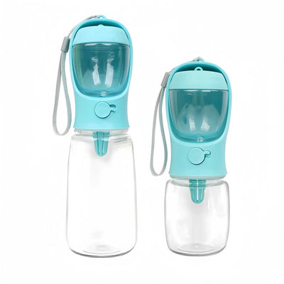 Portable pet water bottle and food container for dogs and cats, ideal for outdoor travel. portable dog water bottle