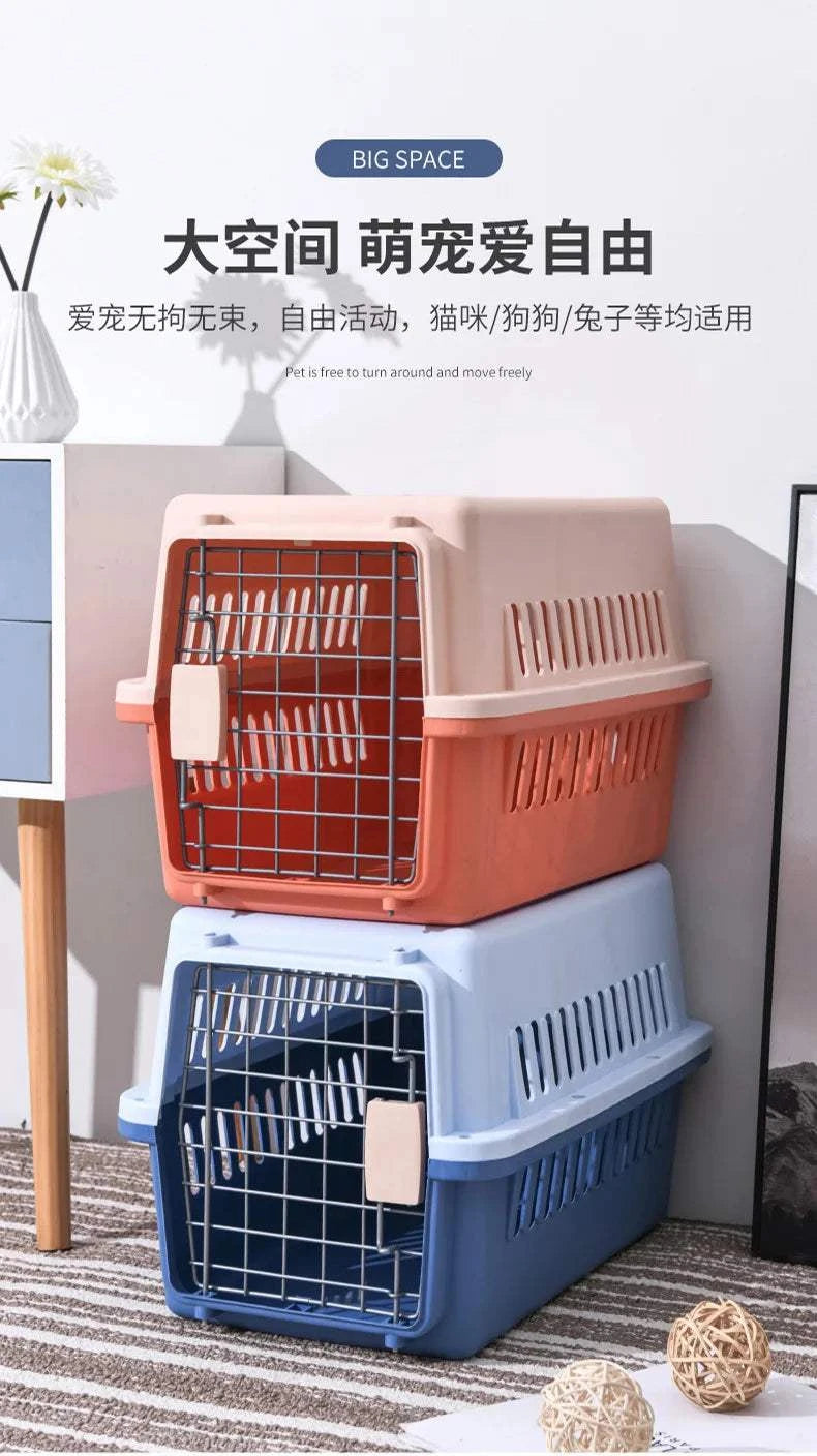 Pet Outdoor Carrier Cat Box Breathable Travel Carrier Box Durable Kitten Puppy Rabbit Cage Airline Approved Transport Cage