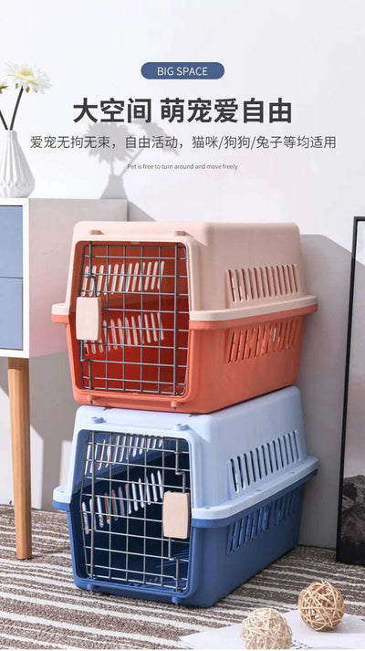 Pet Outdoor Carrier Cat Box Breathable Travel Carrier Box Durable Kitten Puppy Rabbit Cage Airline Approved Transport Cage