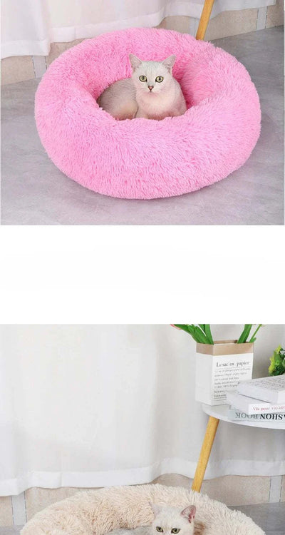 Plush Winter Pet Nest – Warm & Detachable Washable Dog Bed for Cats and Small Dogs