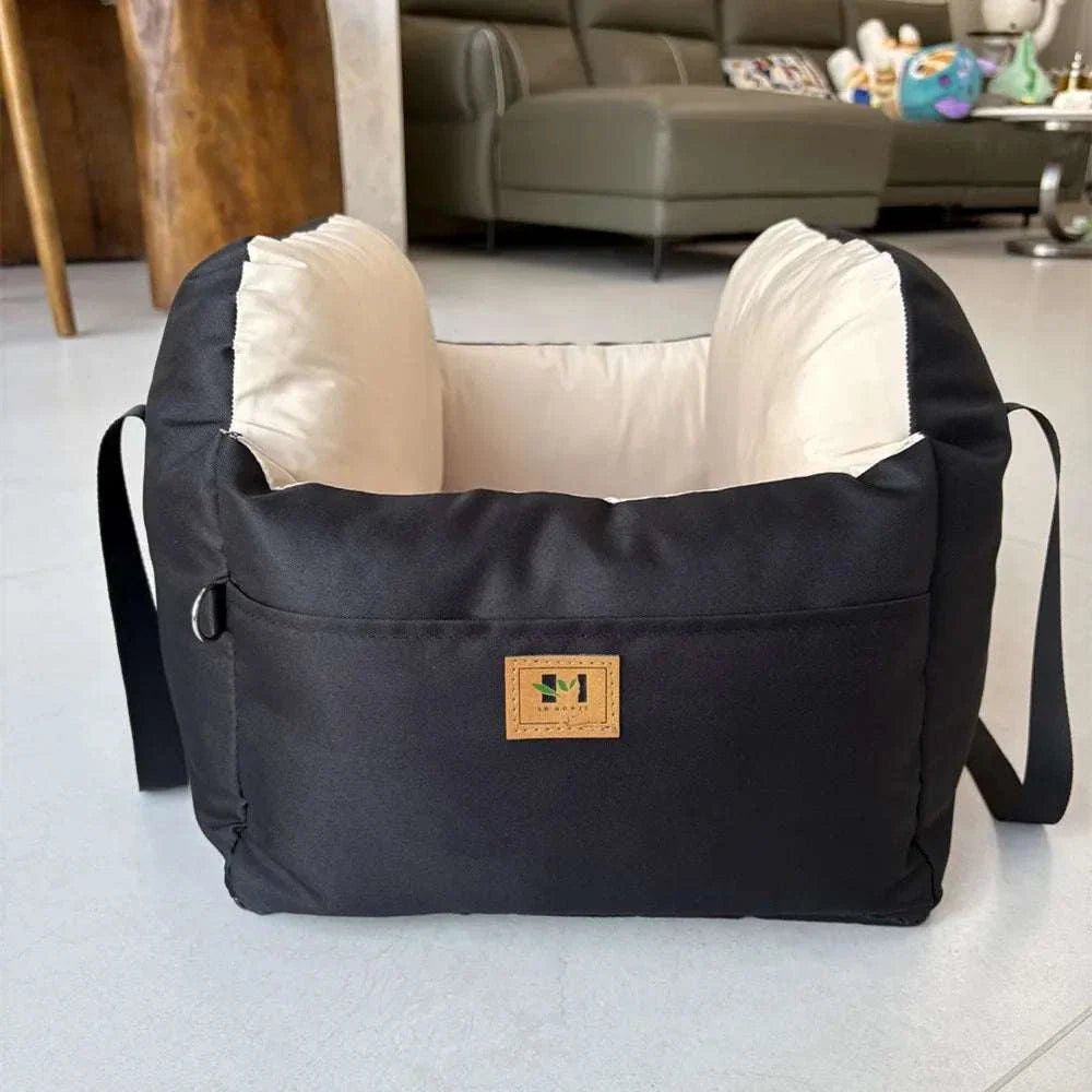 Portable Dog Car Seat Bed Booster Washable Home Cat Nest with Storage Pockets Soft Nest