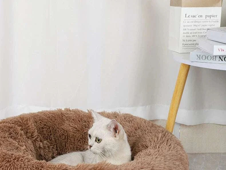 Plush Winter Pet Nest – Warm & Detachable Washable Dog Bed for Cats and Small Dogs