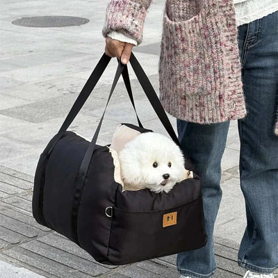 Portable Dog Car Seat Bed Booster Washable Home Cat Nest with Storage Pockets Soft Nest