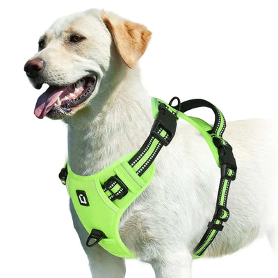 No Pull Dog Harness, Adjustable Soft Padded Vest with Control Handle for Adult Dogs.