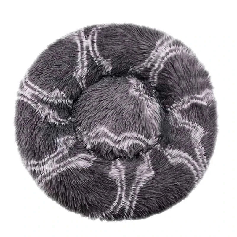 40-90cm plush round pet bed for cats and dogs, corduroy material, solid pattern, eco-friendly