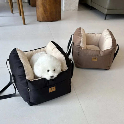 Portable Dog Car Seat Bed Booster Washable Home Cat Nest with Storage Pockets Soft Nest