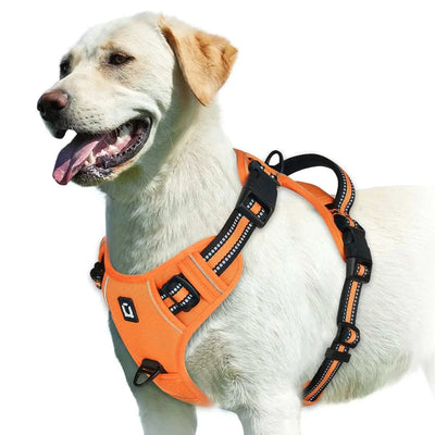 No Pull Dog Harness, Adjustable Soft Padded Pet Vest with Easy Control Handle, Reflective and Breakaway Features.