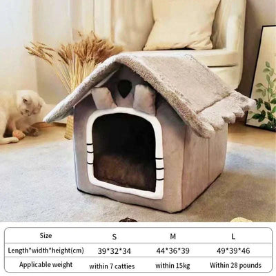 Foldable washable pet bed for cats and dogs in solid corduroy design, hand washable, breathable, made in China.