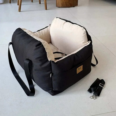 Portable Dog Car Seat Bed Booster Washable Home Cat Nest with Storage Pockets Soft Nest