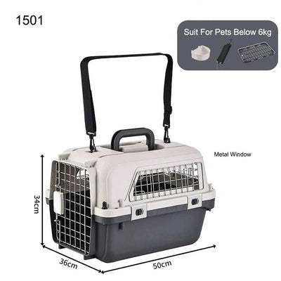 33 Inches Big Dogs Crates Airline-Friendly Home Travel Durable Plastic Pet Carrier Big Dog Kennel Portable Dogs Flight Carrier
