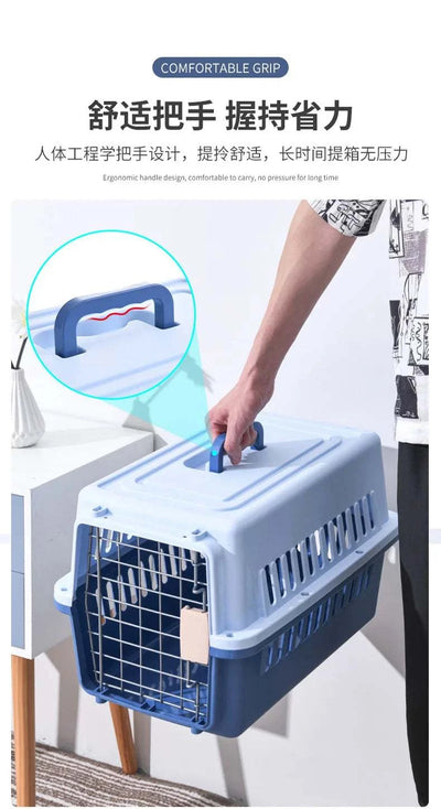 Pet Outdoor Carrier Cat Box Breathable Travel Carrier Box Durable Kitten Puppy Rabbit Cage Airline Approved Transport Cage